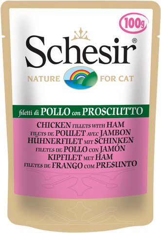 SCHESIR CAT - Pouch 100gr Chicken & Ham