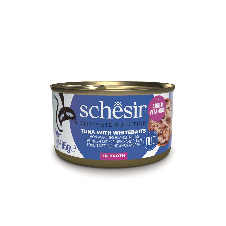 SCHESIR CAT - Complete Nutrition Can Tuna & Whitebaits Cooking Water 85gr