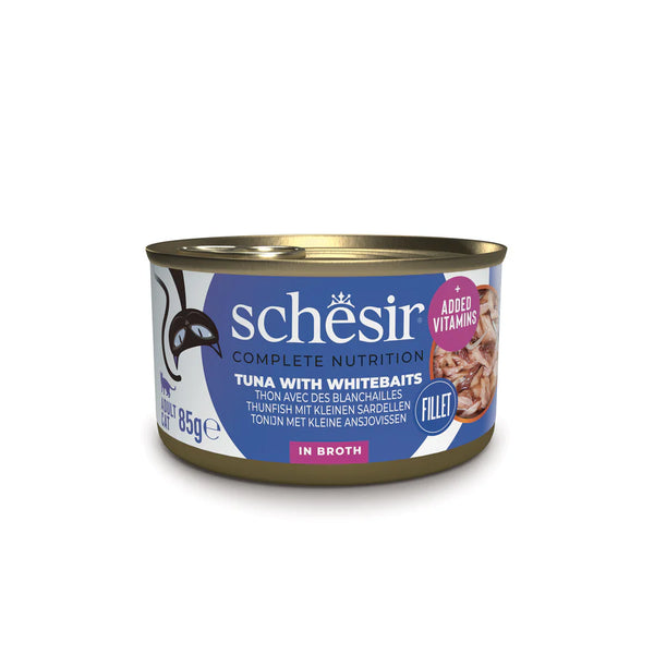 SCHESIR CAT - Complete Nutrition Can Tuna & Whitebaits Cooking Water 85gr