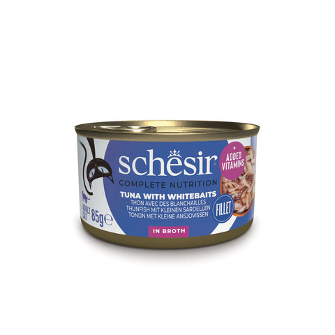 SCHESIR CAT - Complete Nutrition Can Tuna & Whitebaits Cooking Water 85gr