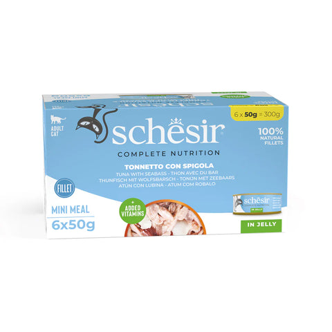 SCHESIR CAT - Complete Nutrition Multipack Tuna & Seabass 6x50gr