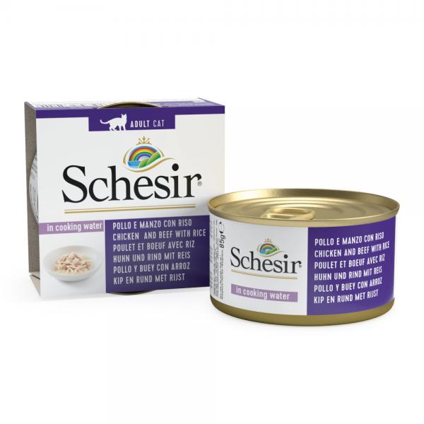 SCHESIR CAT - Classic Chicken & Beef with Rice Natural 5x85gr