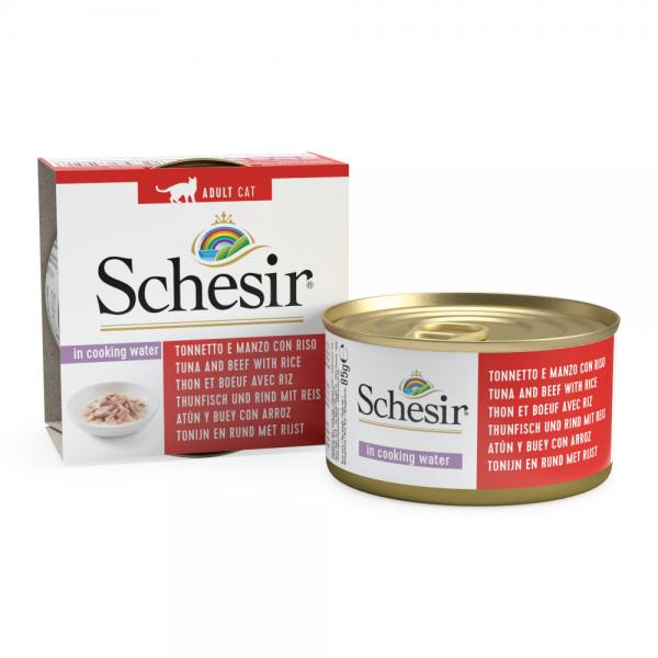 SCHESIR CAT - Classic Tuna & Beef with Rice Natural 5x85gr