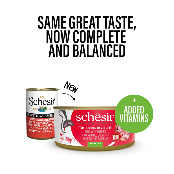 SCHESIR CAT - Complete Nutrition Can Tuna & Shrimps 140gr