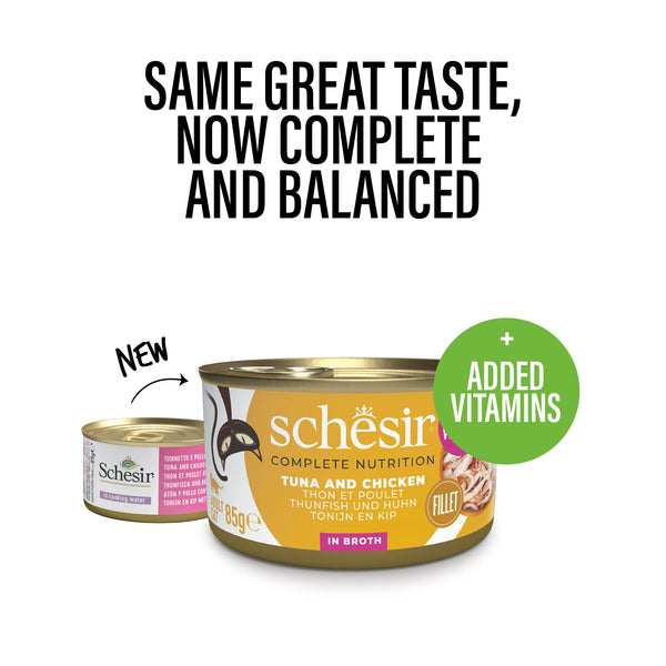 SCHESIR CAT - Complete Nutrition Can Tuna & Chicken In Cooking Water 85gr