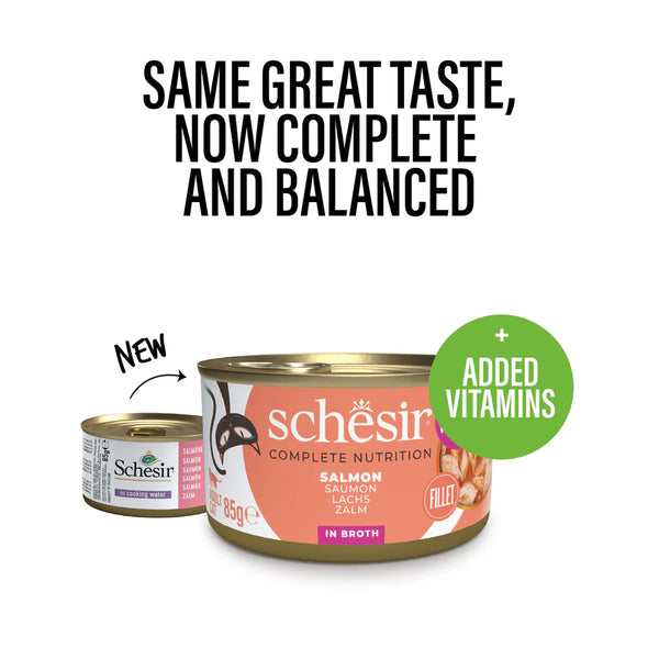SCHESIR CAT - Complete Nutrition Can Salmon In Cooking Water 85gr