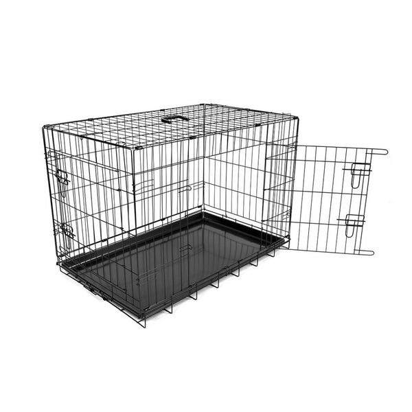 DUVO PLUS -  Dog Crate 2 Doors Plastic Tray
