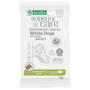 NATURES PROTECTION SNACKS - White Dogs Adult | Hypoallergenic Dental - White Fish