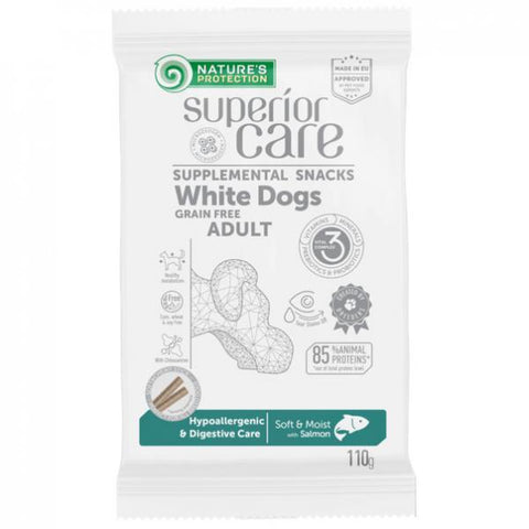 NATURES PROTECTION SNACKS - White Dogs Adult | Hypoallergenic&Digestive Care - Salmon