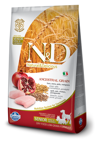 N&D - Low Grain Senior Mini & Medium Chicken & Pomegranate
