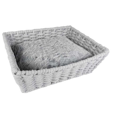 DUVO PLUS - Rectangle Bed Oyster In Cotton Rope