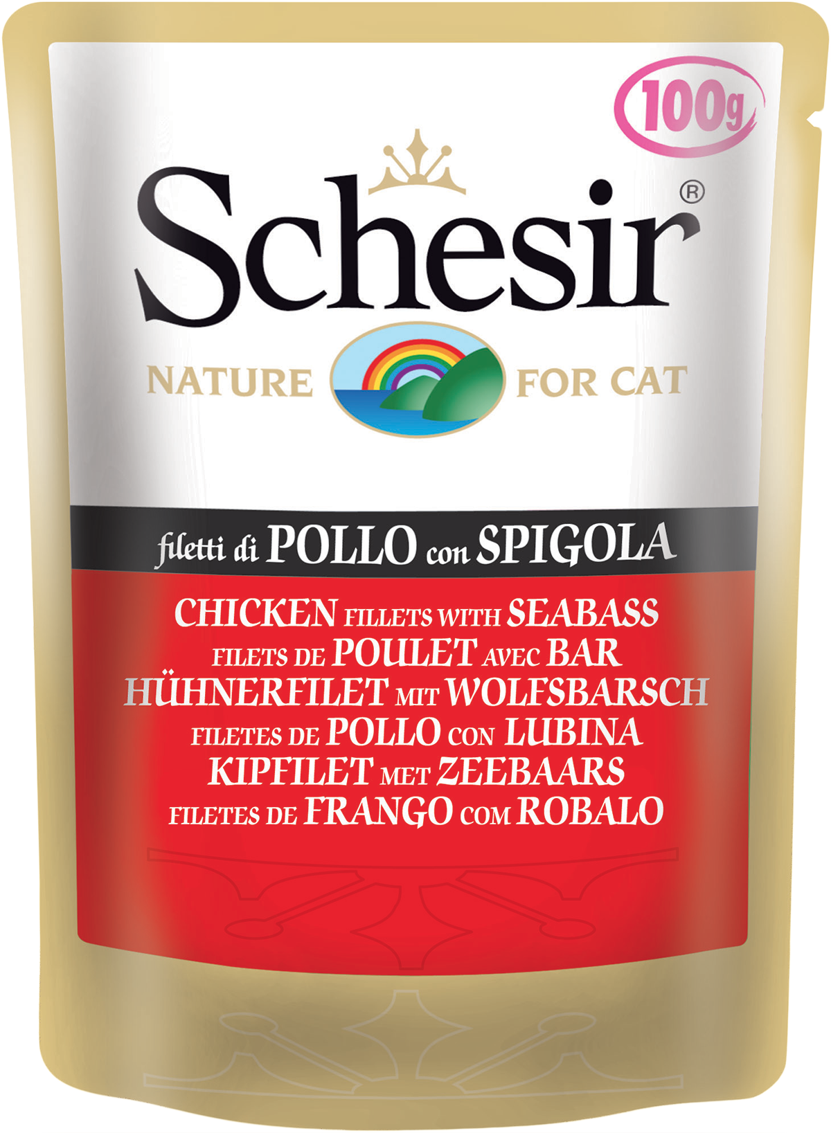 SCHESIR CAT - Pouch 100gr Chicken & Seabass