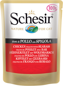 SCHESIR CAT - Pouch 100gr Chicken & Seabass