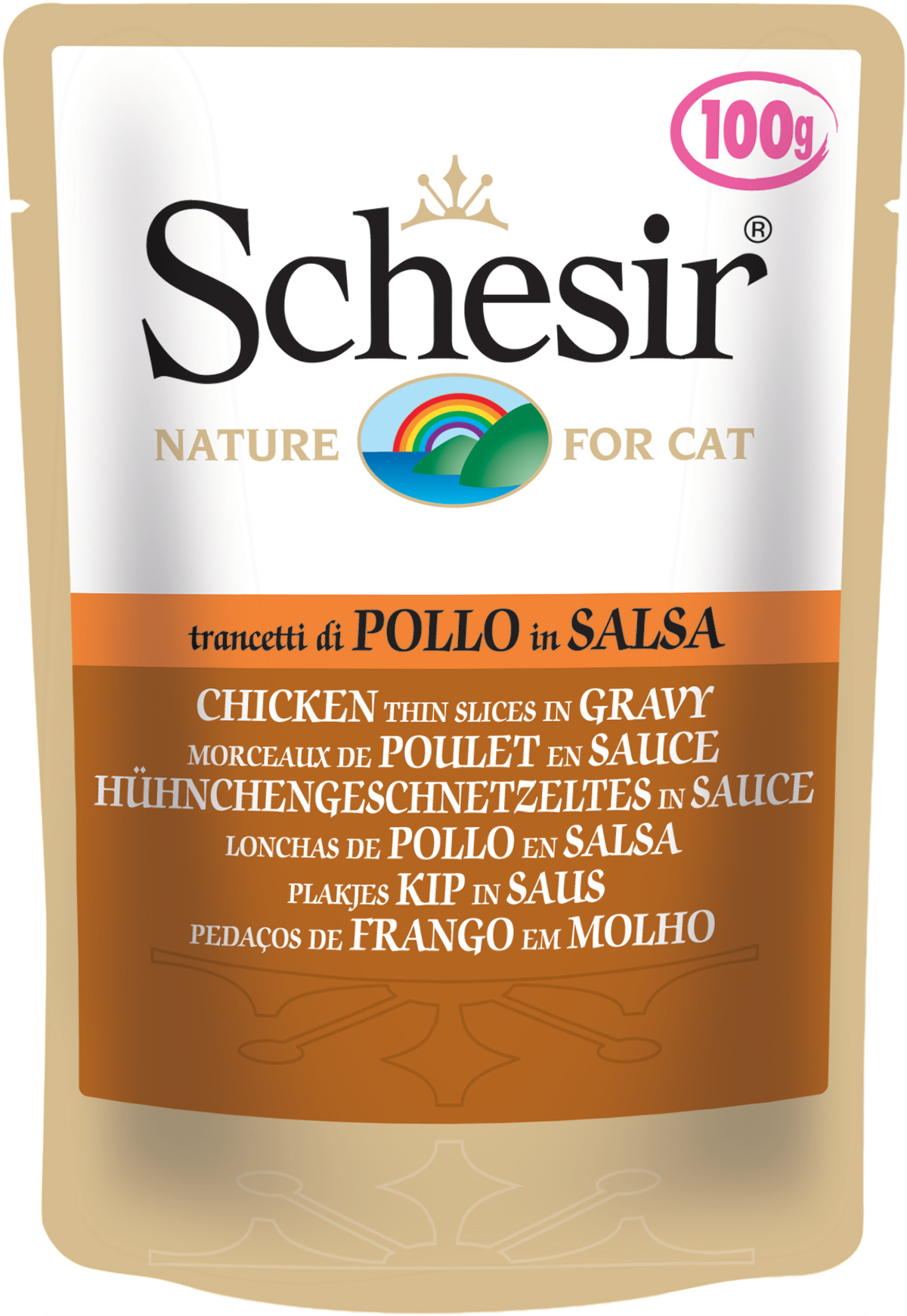 SCHESIR CAT - Pouch 100gr Chicken Thin Slices