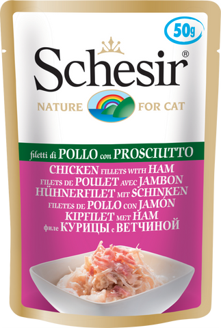 SCHESIR CAT - Pouch 50gr Chicken & Ham