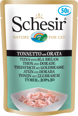 SCHESIR CAT - Pouch 50gr Tuna & Seabream