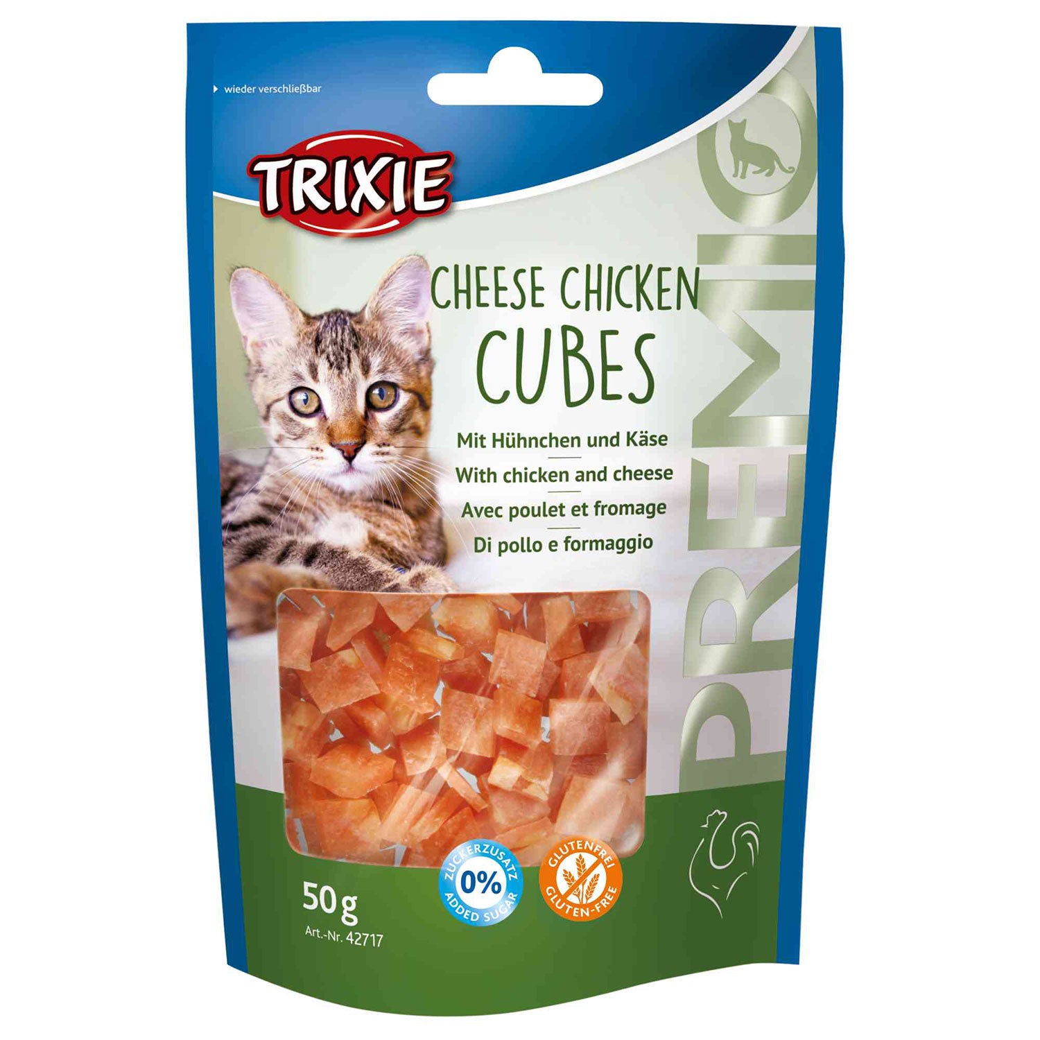 TRIXIE - poslastice za mačke - Premio kockice od sira i piletine 50gr